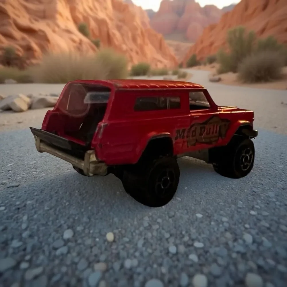 VINTAGE Majorette #236 Red Jeep Cherokee 4x4 Mad Bull